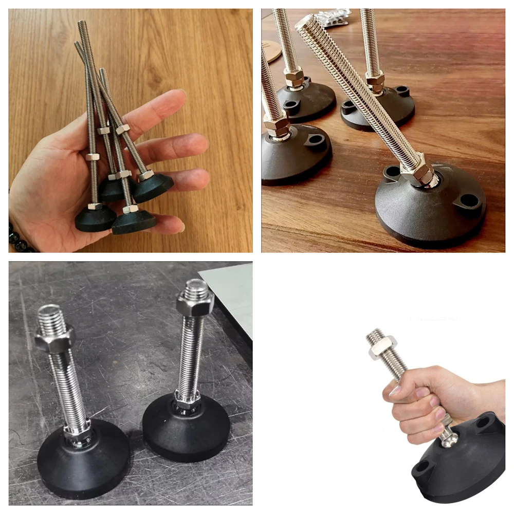 D40-100mm Nylon Universal Adjustment Feet M8 M10 M12 M14 M16 M18 M20 M24 Adjustable Levelling Feet Swivel Base Articulating Legs