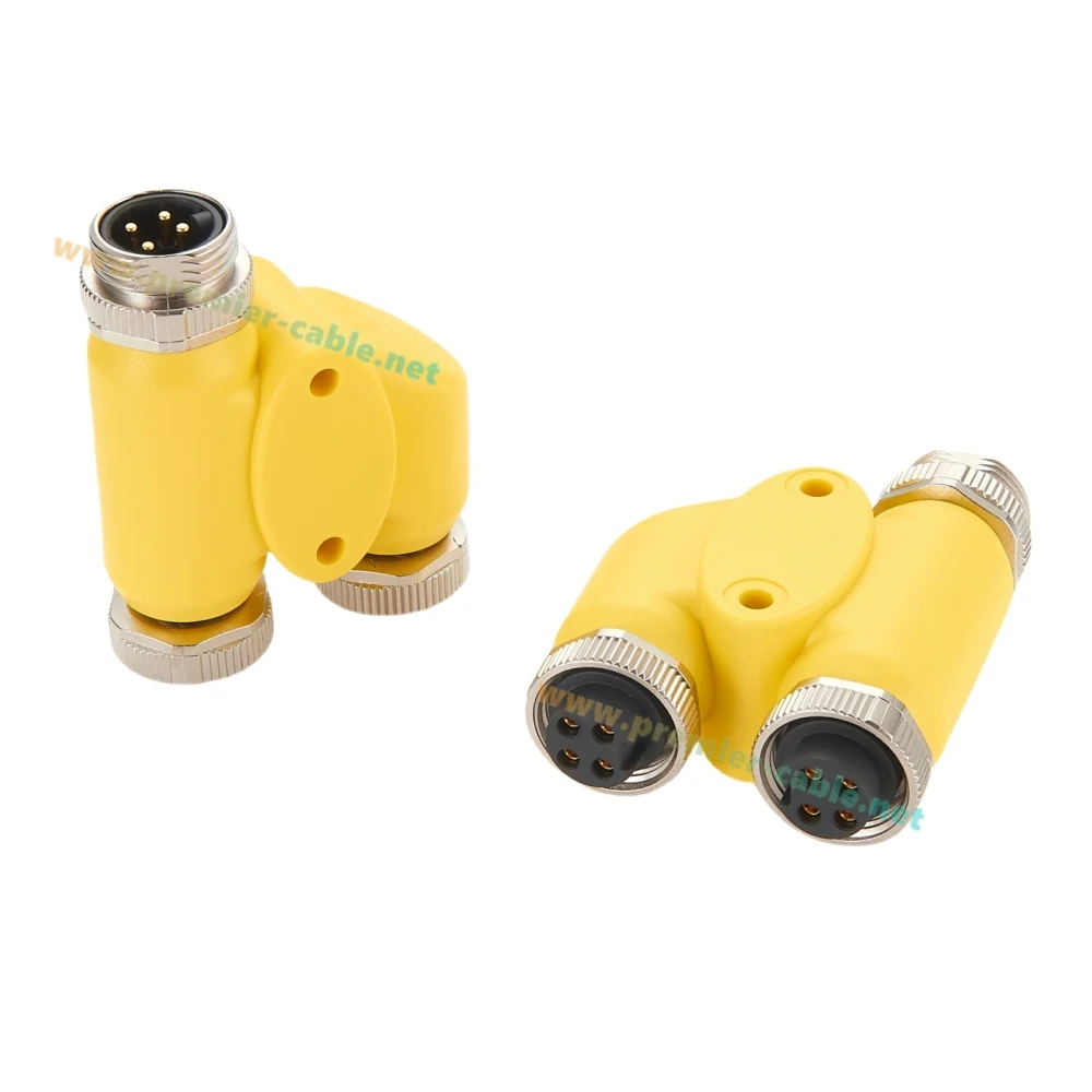 7/8" 4 Poles H Splitter 7/8"-16UN Mini change Male to Female Y H Distributor 3 Way IP67 Industrial Sensor Actuator Connector
