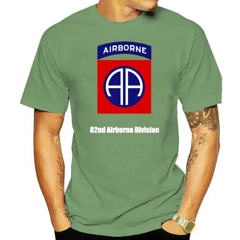 100% Cotton Tee 2022 New Short Sleeve Men US ARMY 82nd Airborne Division Infantry All The Way WwII Military Veteran T-shirt