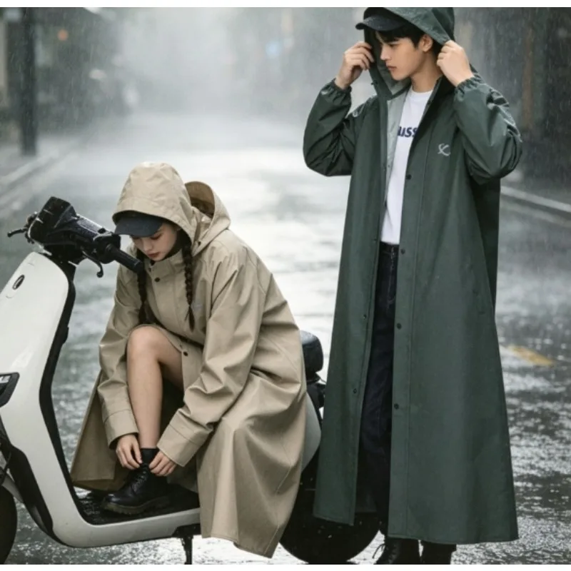 

Unisex Extra Long Raincoat Thickened Waterproof for Stormy Riding Cycling Scooter and Commuting All Weather Use