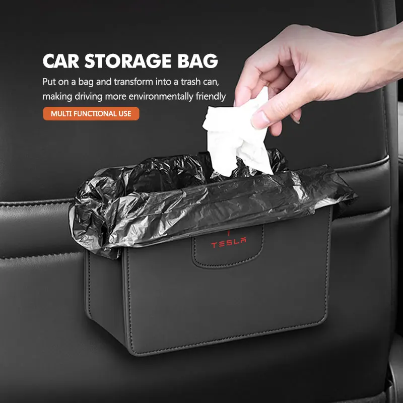 Car Door Storage Box Trash Bin Garbage Cup Holder Card Pocket For Tesla Model Y 3 S X Roadster Bonina