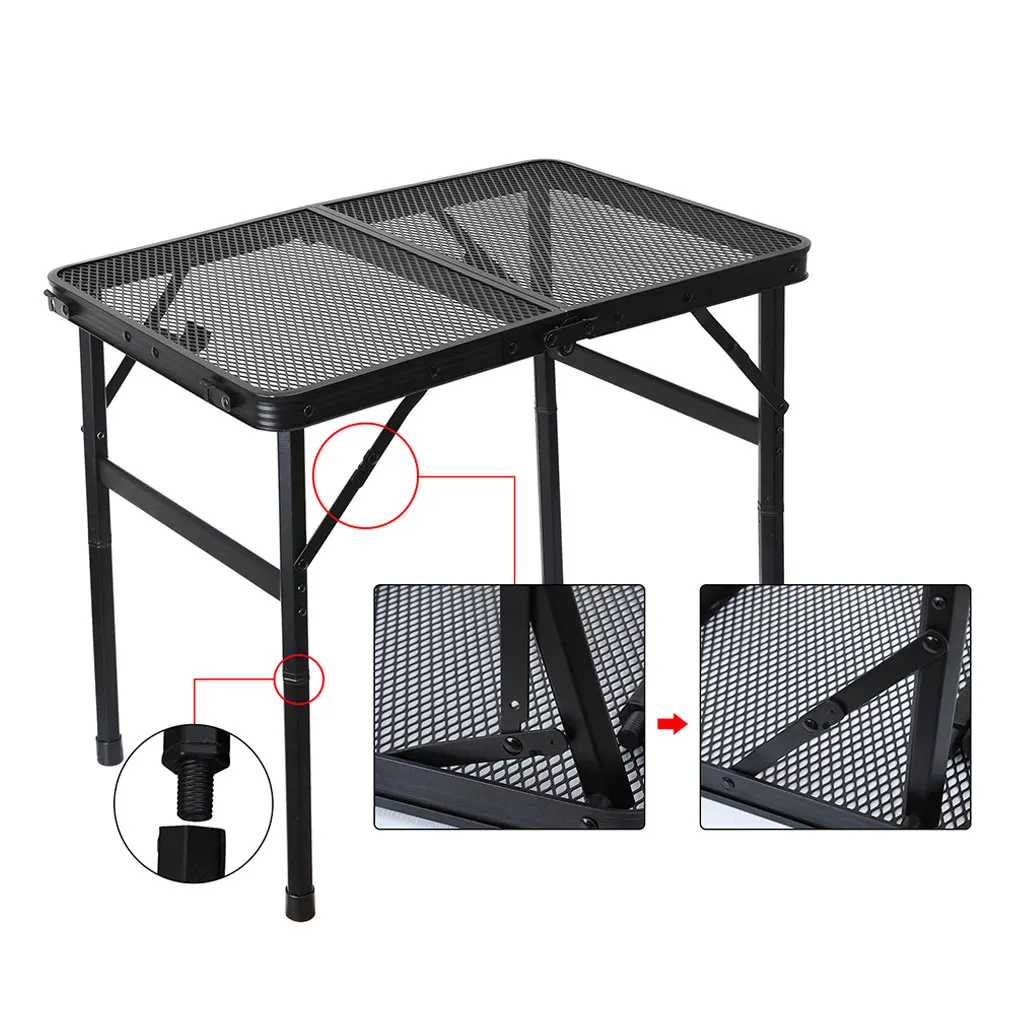 Portable Folding Table Easy Installation Wide Application Stable Structure Non-deformable Camping 60x40cm Outdoor Tool