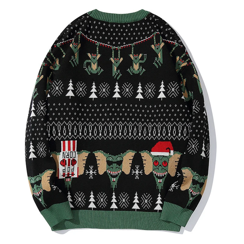 Suéter de Navidad feo para regalo, Jersey divertido de Papá Noel y elfo, Jerseys sueltos, Tops de otoño e invierno, ropa superior, 2023