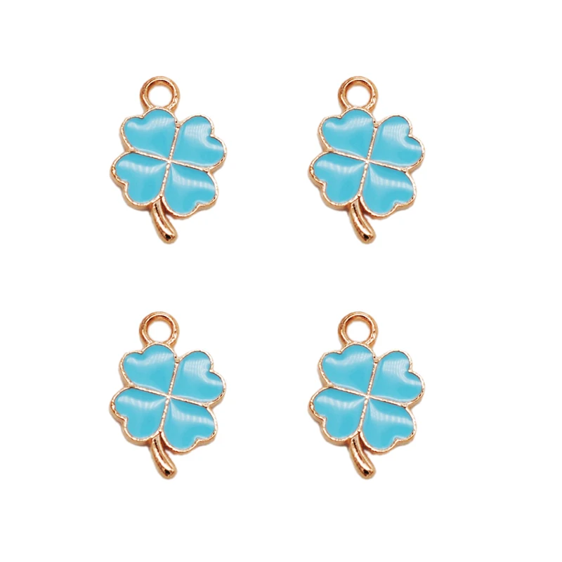 30 PC New Hot Oil Drop Charms Clovers Enamel Charms Alloy Pendant Fit Necklaces Bracelets DIY Jewelry Accessories