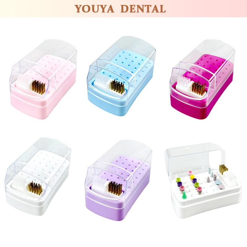 

30 Holes Dental Drilling Storage Box Diamond File Storage Box Cleaning Brush Dental Storage Supplies Tool