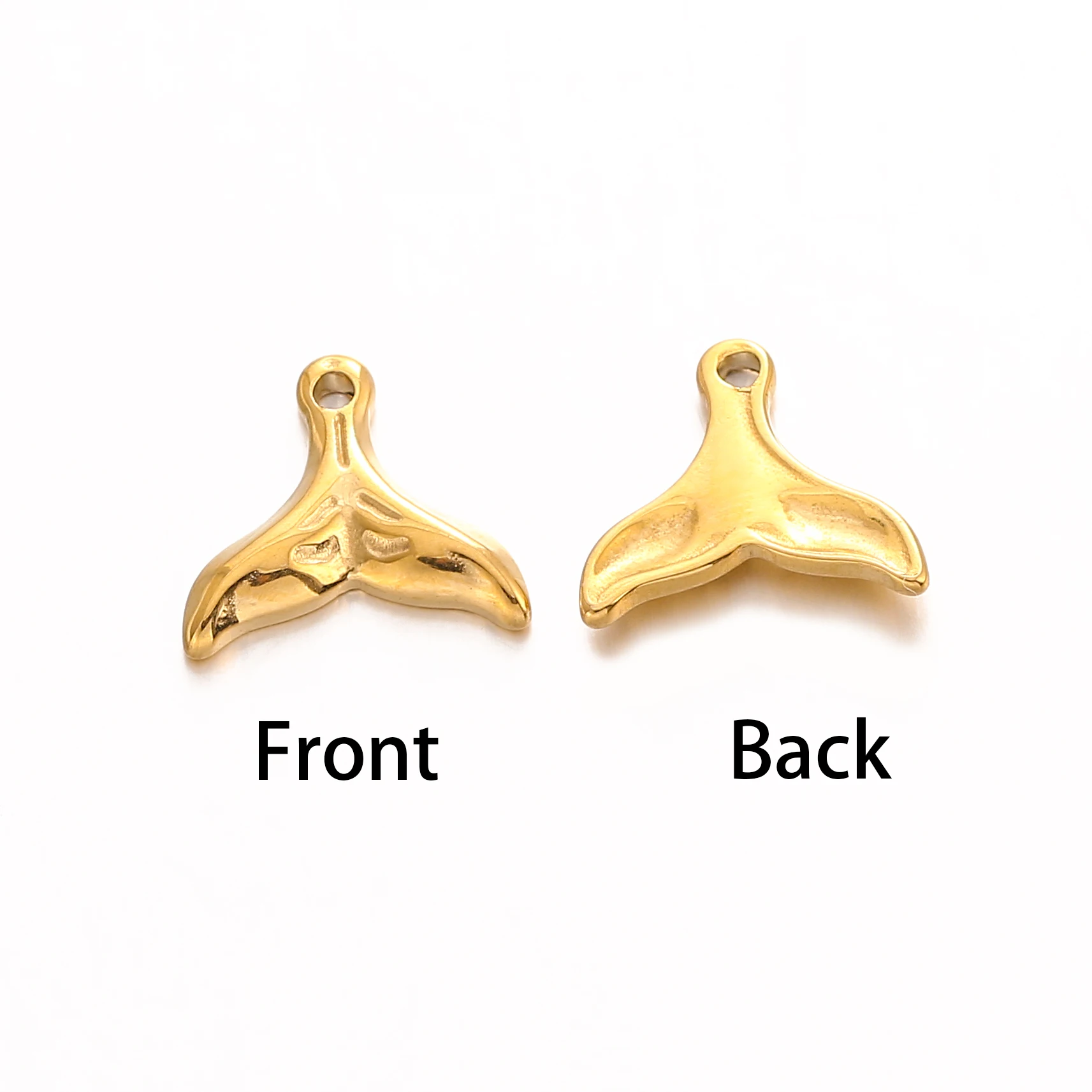 3Pcs Mini Whale Tail Charms Cute Stainless Steel Marine Animal Fishtail Pendants DIY Bracelets Necklace Jewelry Making Craft