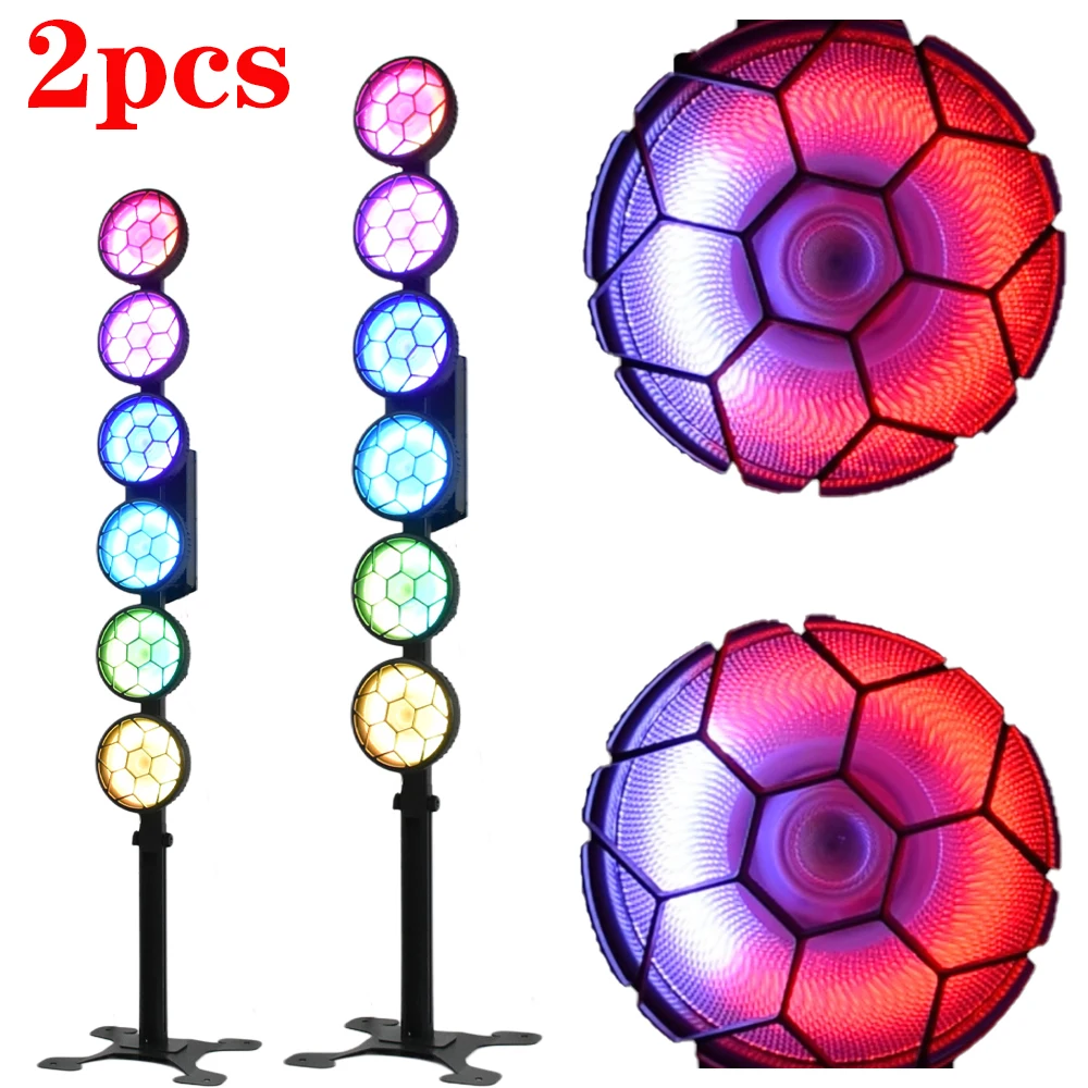 

НОВЫЙ 2 шт. 6*50 Вт монохромный COB + 288*0,5 Вт RGB переливающийся фон ретро COB сценический светильник Wash DMX мерцающий эффект скачек