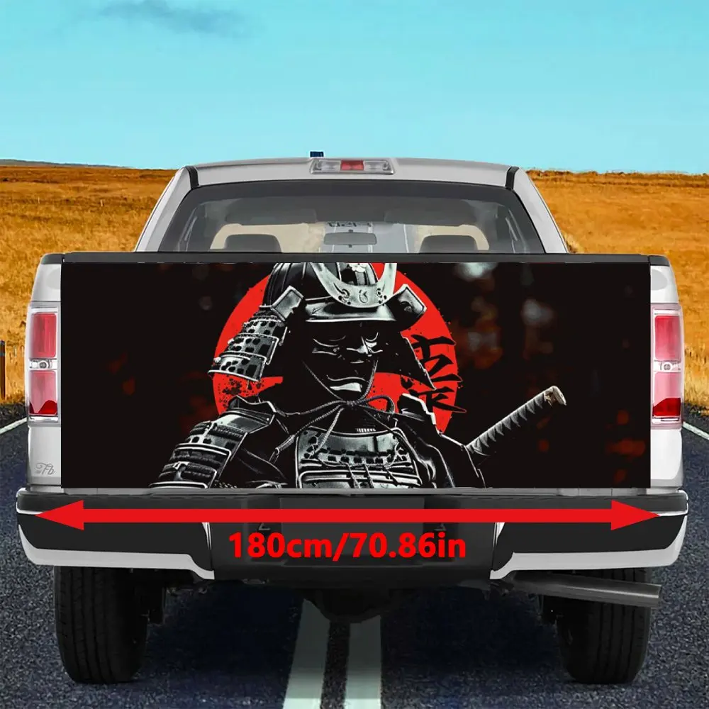 Japan Samurai Red Sun Sword Car Tail Trunk Protect Vinly Decal Auto Accessories DIY Hood Decoration Sticker for Off-road Pickup