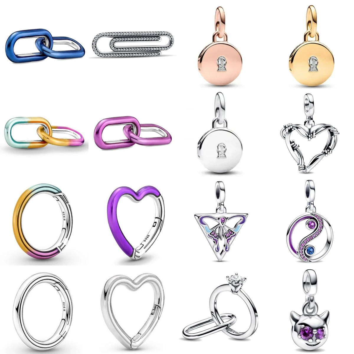 حار بيع لي سلسلة 925 فضة سلاسل لي سلك القلب ميدالية الزواج وصلة مزدوجة سحر صالح الأصلي سوار حلية