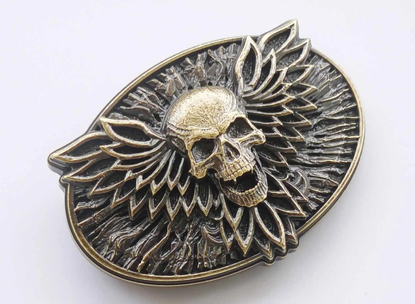 The Wings of Angle Skull Belt Buckle suitable for 4cm wideth belt with continous stock