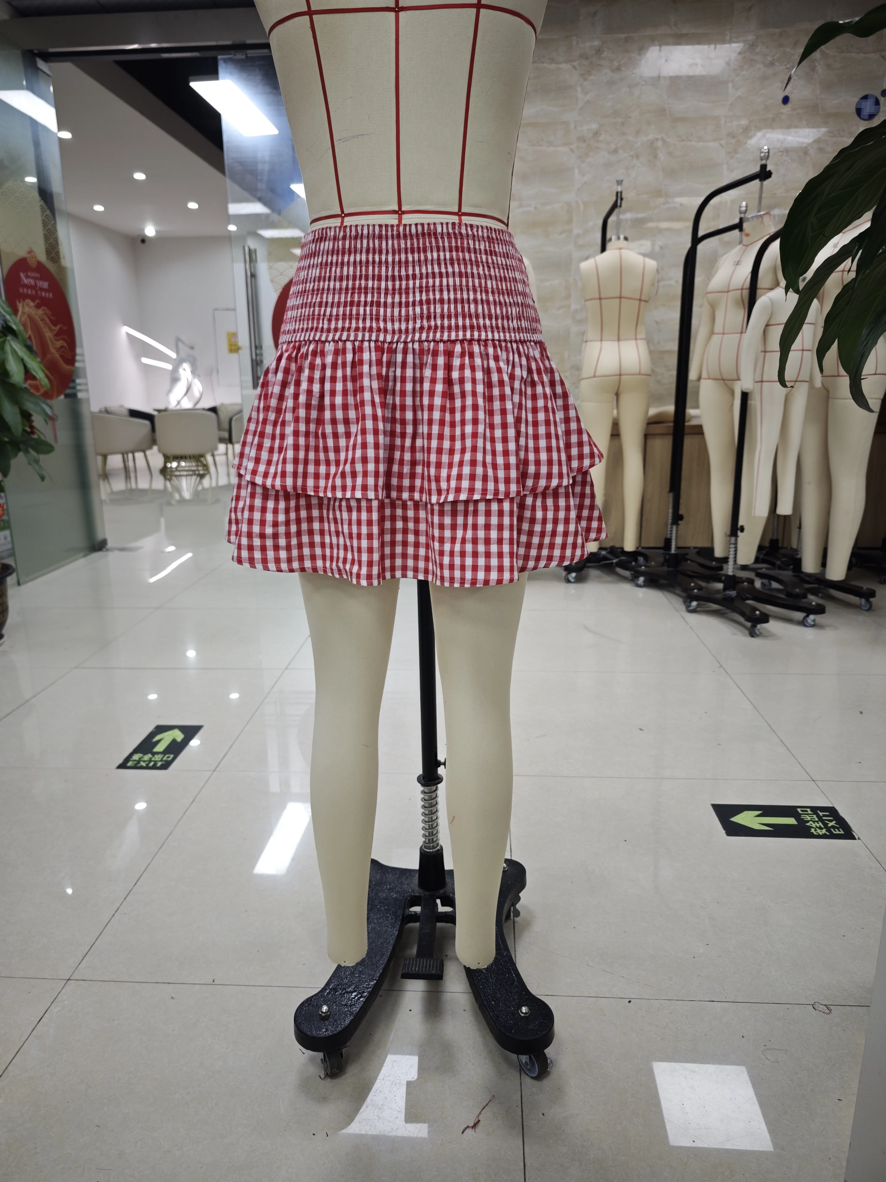 Elevate Your Style with Our New Plaid Skirt Collection - Available in Red and Blue, Sizes S to XL