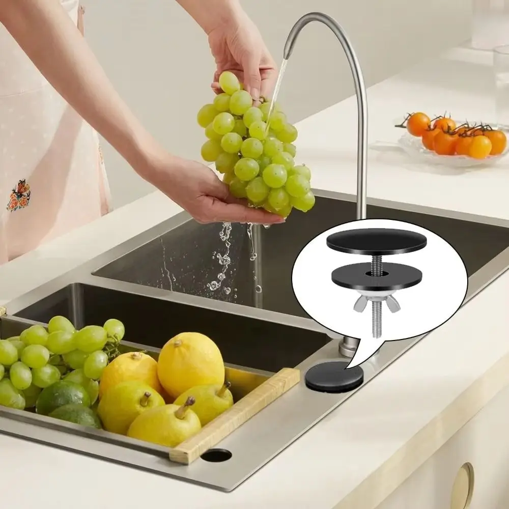 

Black Color Faucet Hole Cover Finishing Cover Sturdy Construction Sink Tap Hole Cap Seal Blanking Plug Kitchen Sink Hole Plug