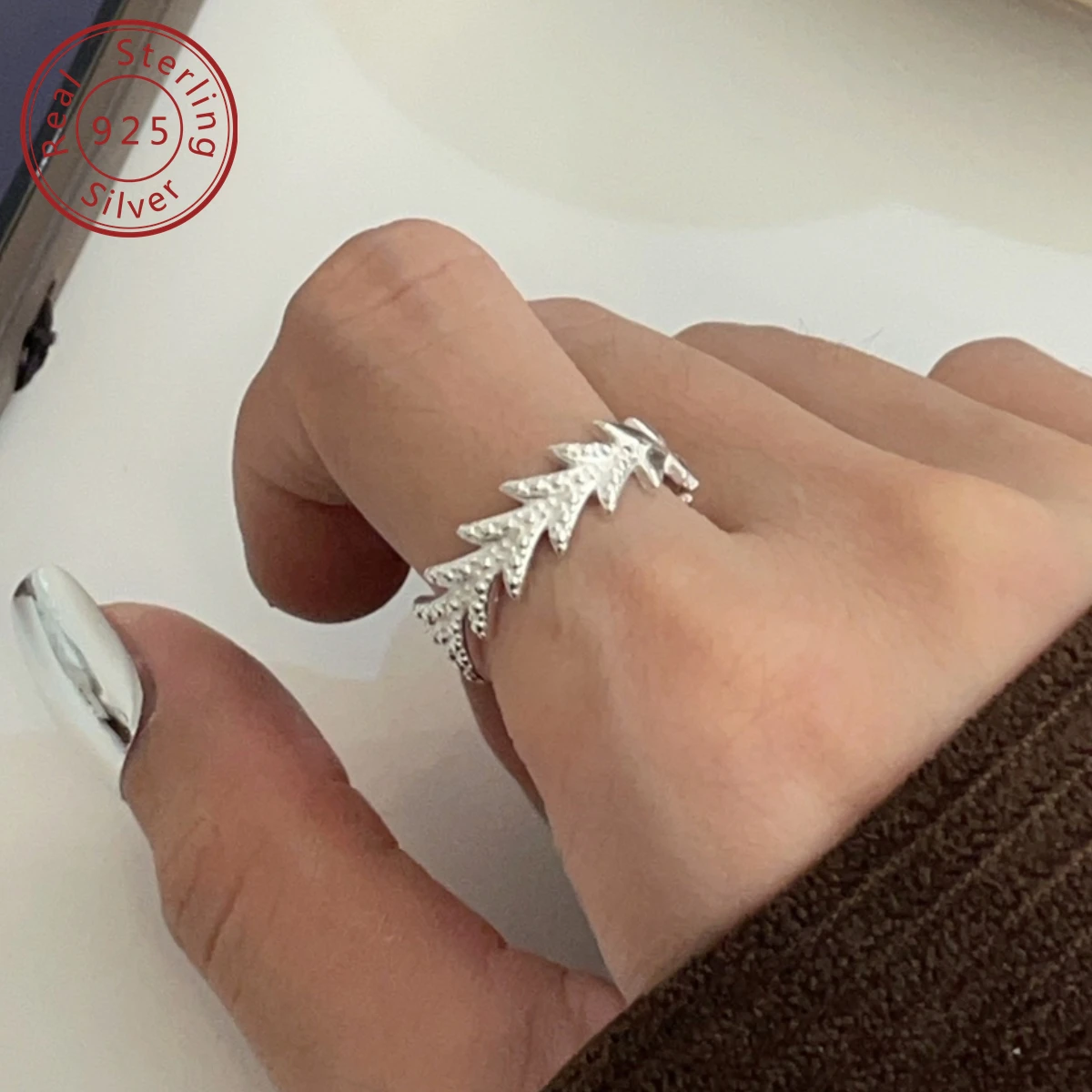 925 silver senior feeling cold bland wind arrow head opening ring, niche design style, full of cool feeling