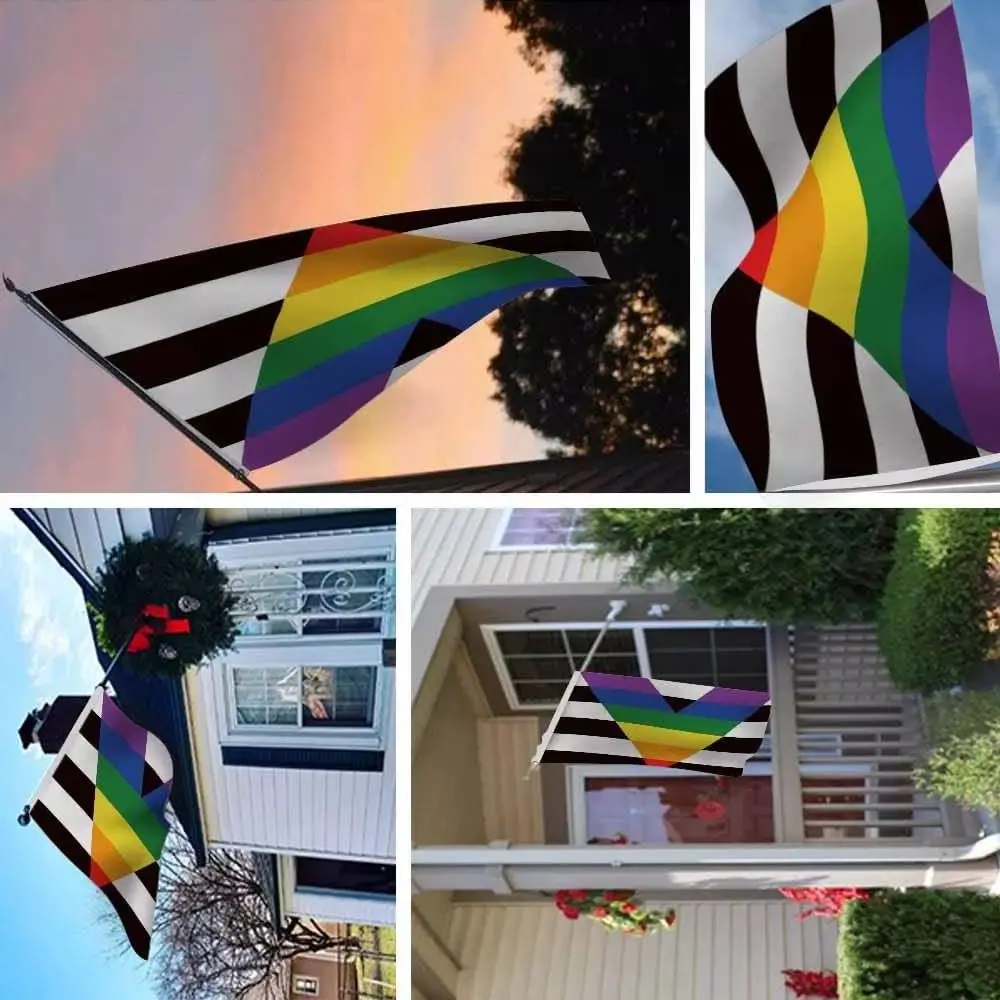 Straight Ally Pride Flag 90x150cm LGBTQ Straight Alliance Rainbow Flag for LGBTQ Party Decor Outdoor Indoor Decoration Banner