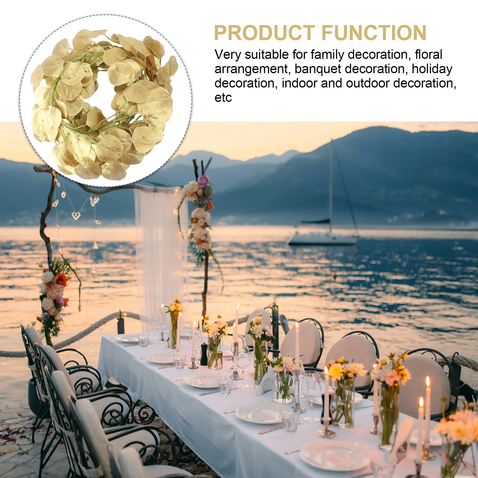 

Artificial Eucalyptus Garland Premium Quality Hanging Decor Wedding Party Banquet Christmas Greenery nament