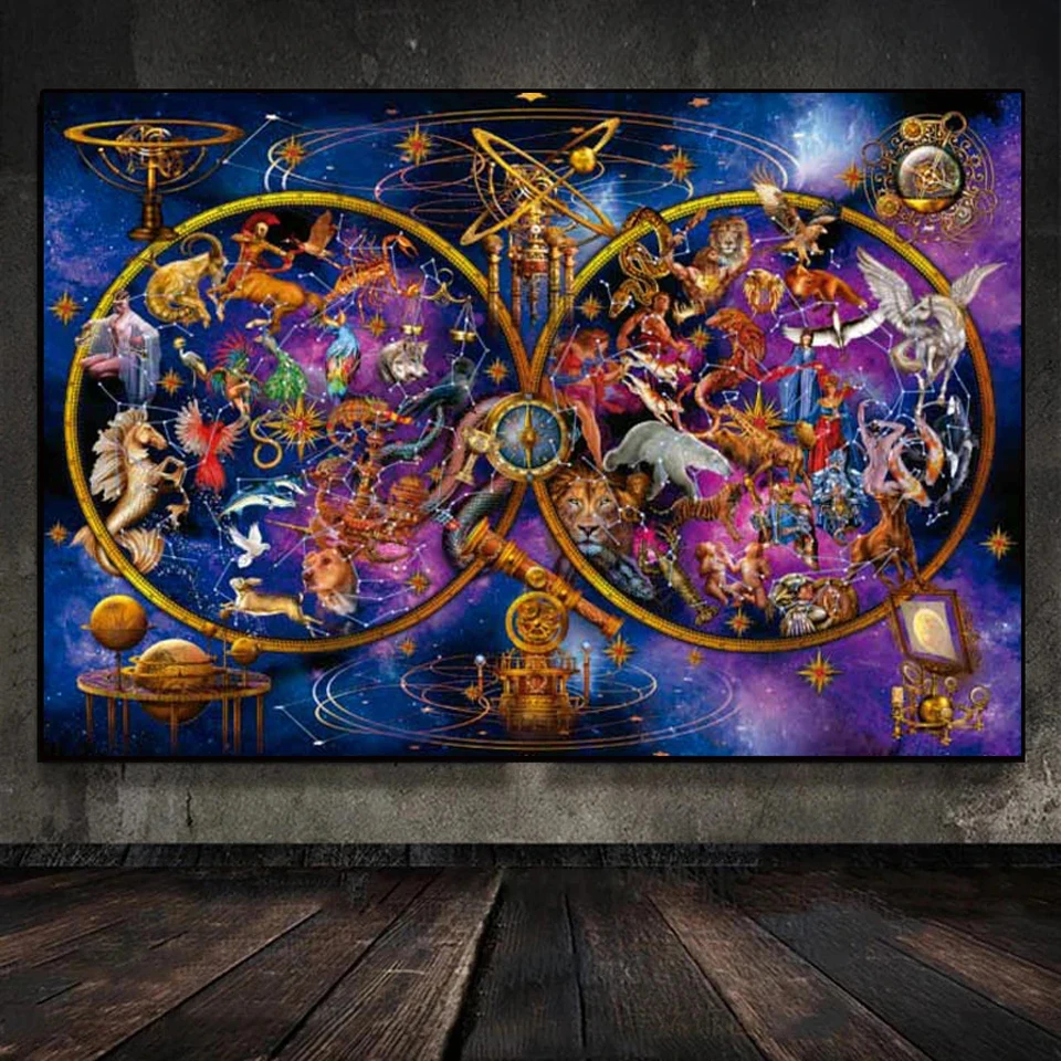 Zodiac Signs 5d diy Diamond Painting New 2025 Full Drill Mosaic Picture Roman Astrology Horoscope Diamond Embroidery  home decor