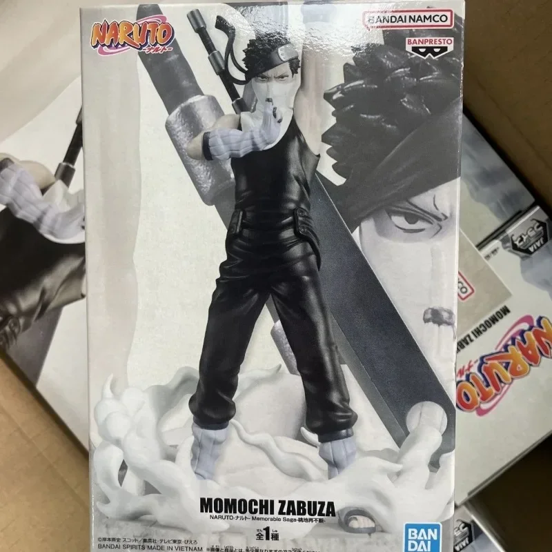 Original Bandai NARUTO Momochi Zabuza Anime Action Figure Collectible Ornaments Figure Model Toys Birthday Gift PVC 14cm