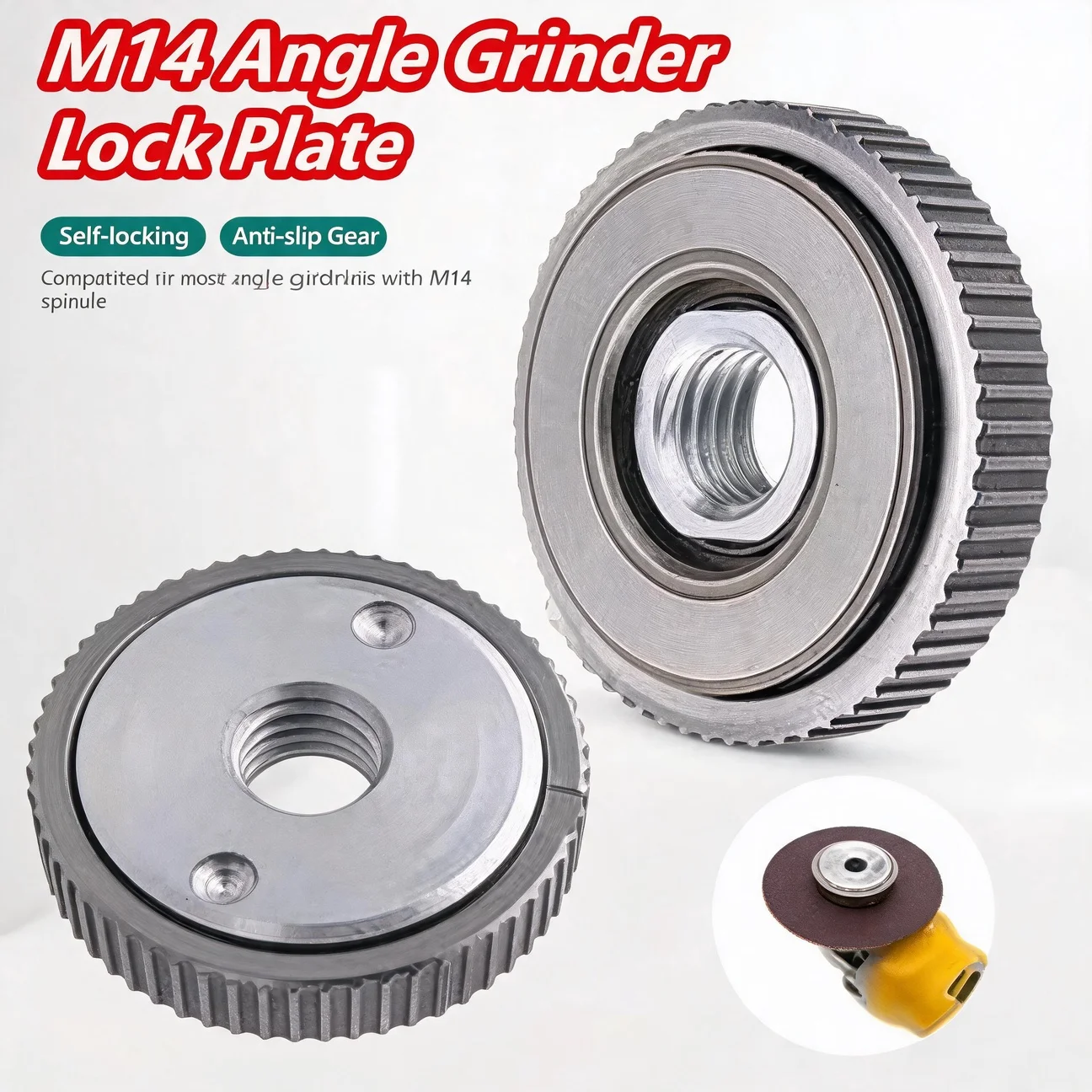 Quick Release Angle Grinder Flange Nut for Replacement Universal M14 Thread Angle Grinder Pressure Plate Clamping Tool Accessory