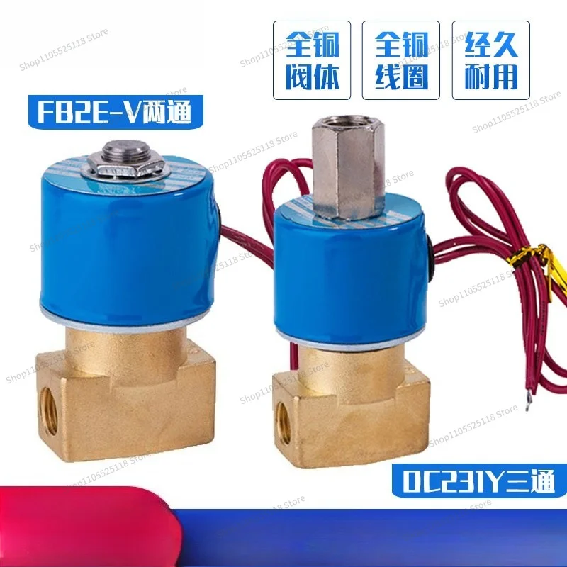 For Solenoid Valve FB2E-V-08 Two-position Two-way Three-way DC231Y-10 Water Air Valve 220V 24V 12V