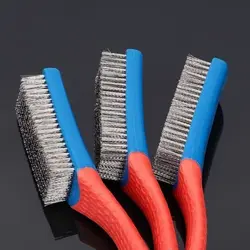 Heavy Duty Stainless Steel Wire Brush with Comfortable Plastic Handle - Perfect for Removing Rust, Welding Slag, Dirt, and Paint