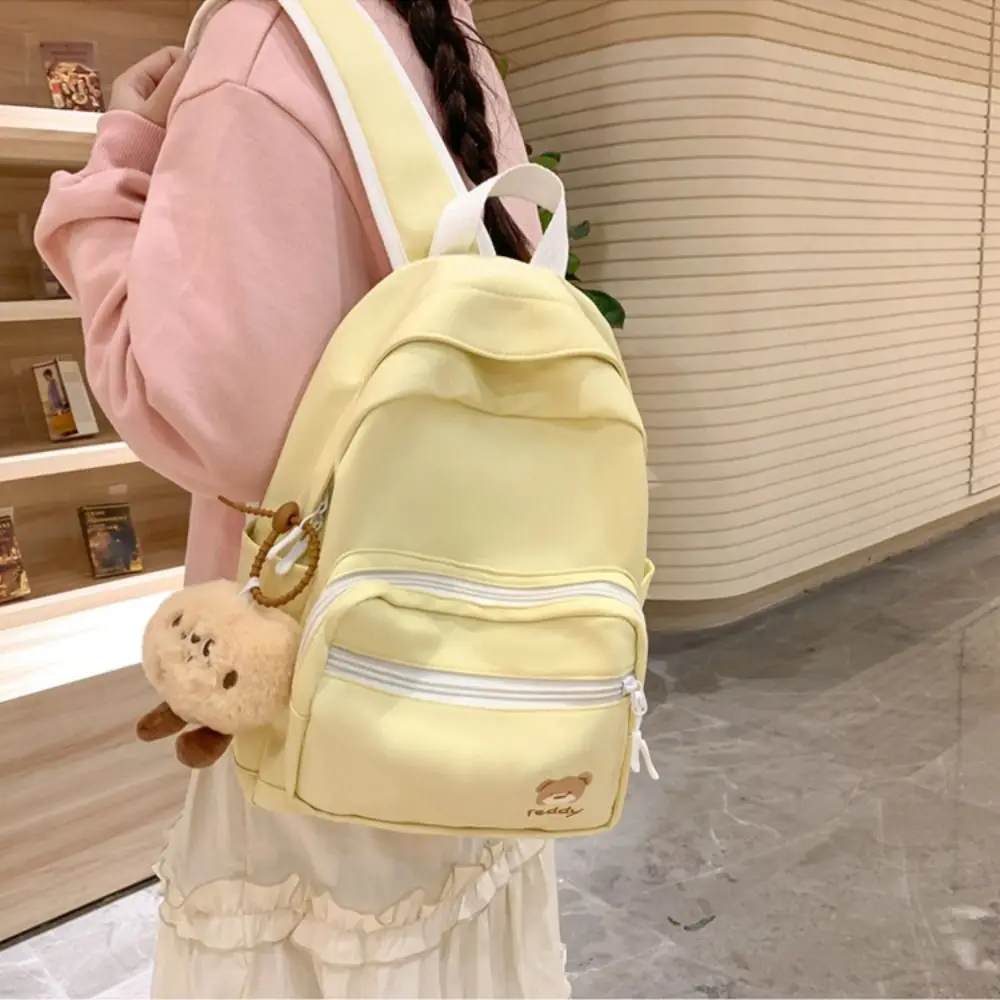 Simple Large Capacity Student Backpacks Water-resistant Versatile Girls Backpacks Sweet Burden-Reducing Schoolbag Outdoor