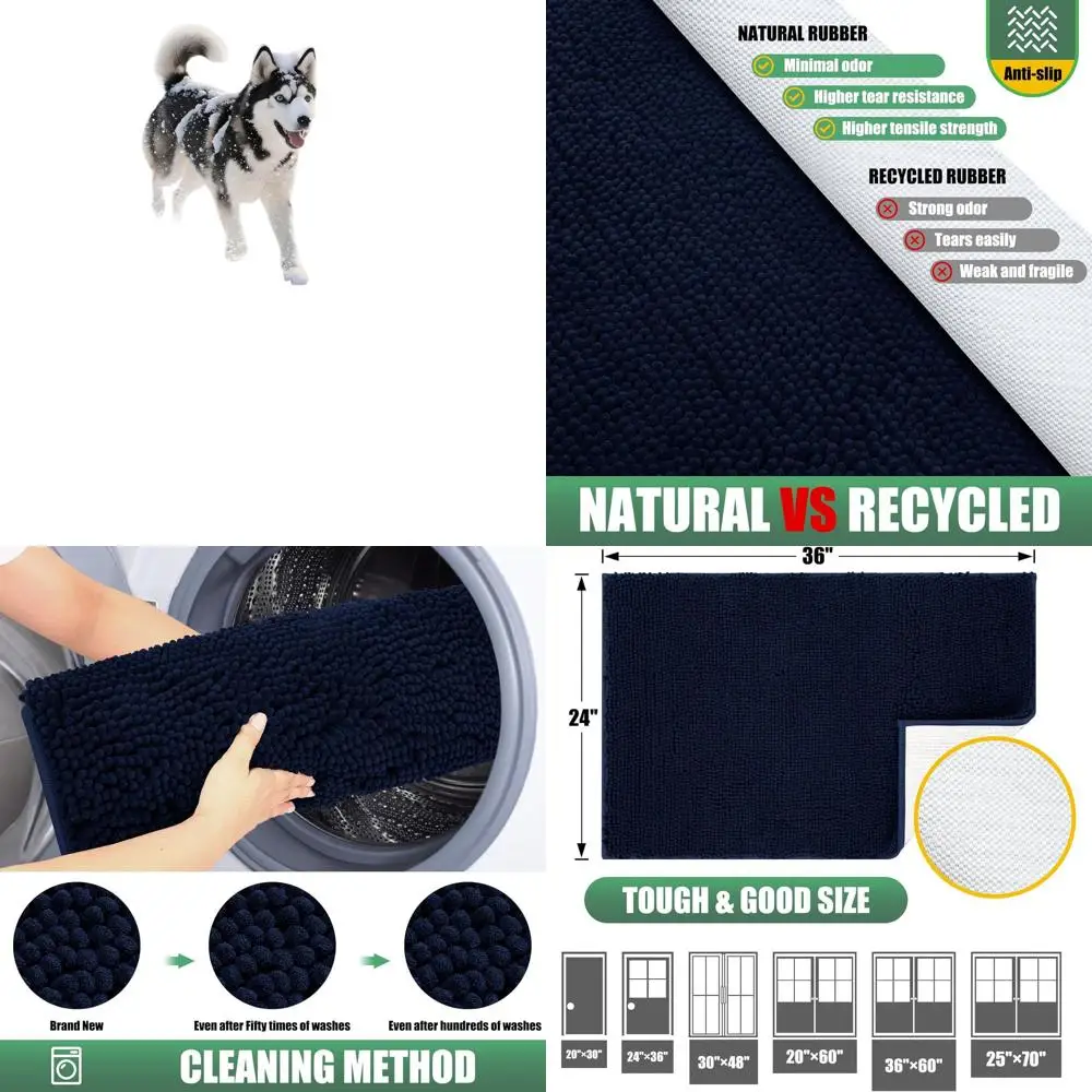 

Absorbent Outdoor Doormat 71x25, Washable Mud Mats for Dogs, Non-Slip Indoor Doormat, Soft Entryway Mat for Mud and Dog Paws, Pa