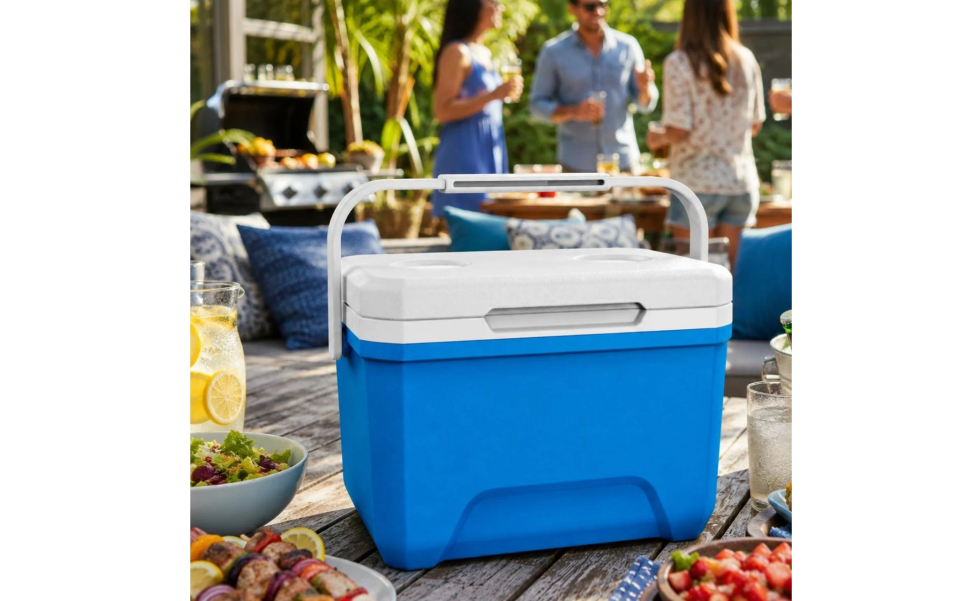 Insulated Cooler Box Rigid Portable Cooler Box Insulated Ice Chest Two-Tone Outdoor Gear Food Grade for Camping