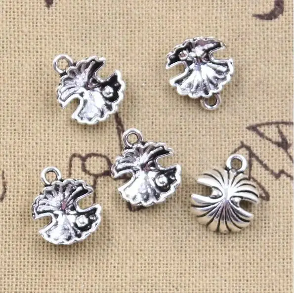 30pcs 15x13x6mm Alloy Charms Pearl Mussel Shell Pendants EF3654