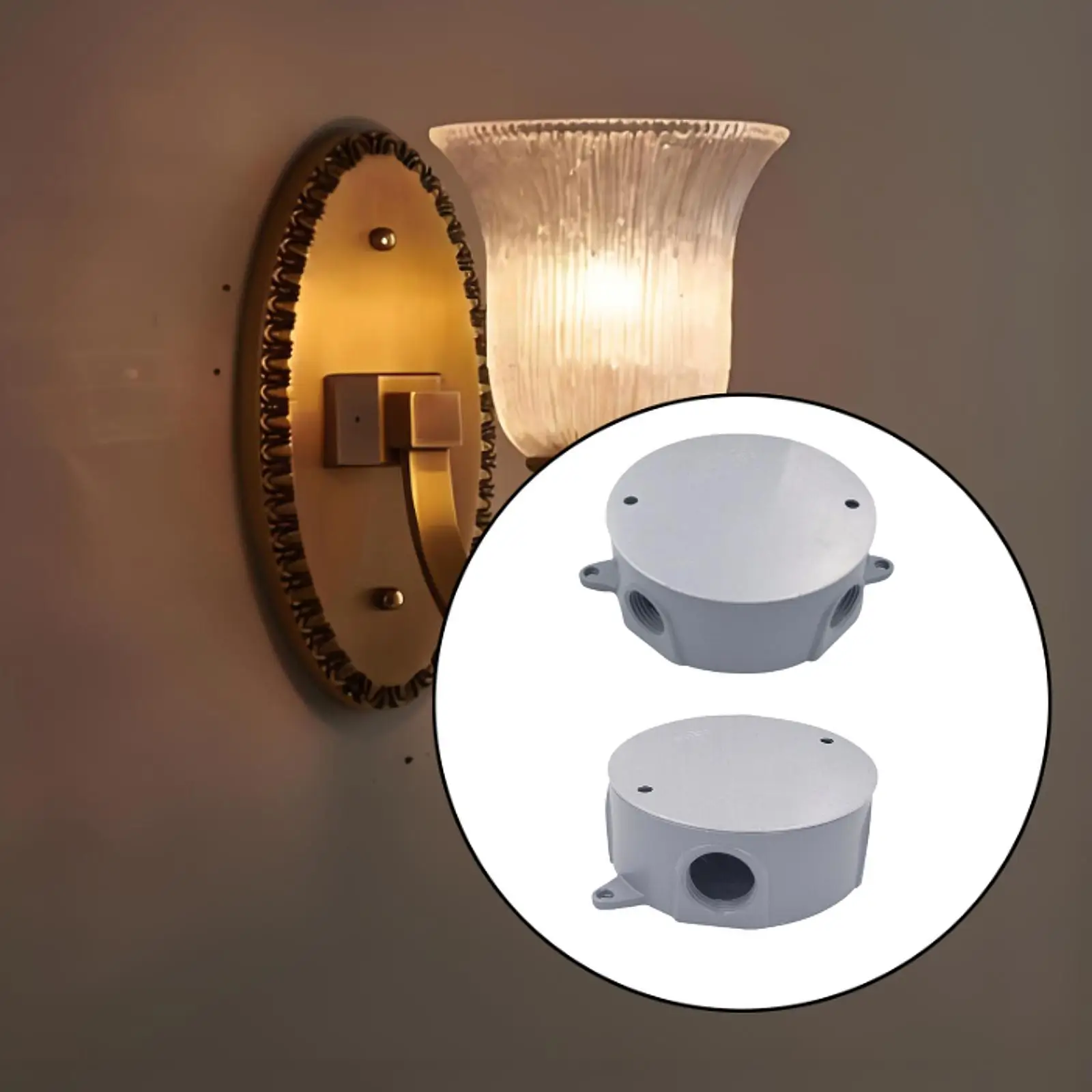 

Round Weatherproof Box Rainproof Electrical Project Case Round Junction Box for Network Outside Garden Lamps Electronics