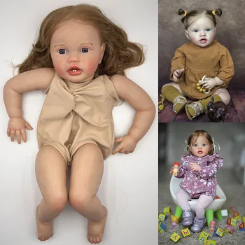 24 inch Lotie realistic unfinished reborn doll kit hand painted doll parts with root hair