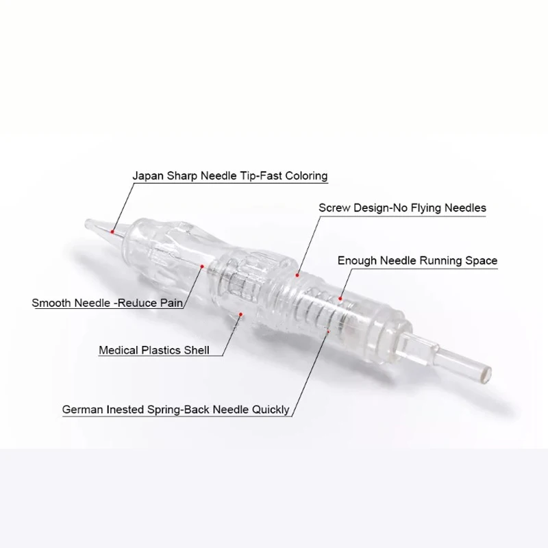 10PCS/BOX Permanent Makeup Screw Cartridge Needles 1RL 0.25/0.3MM Sterilized Rotary Tattoo Machine Micro Needle Blister Package