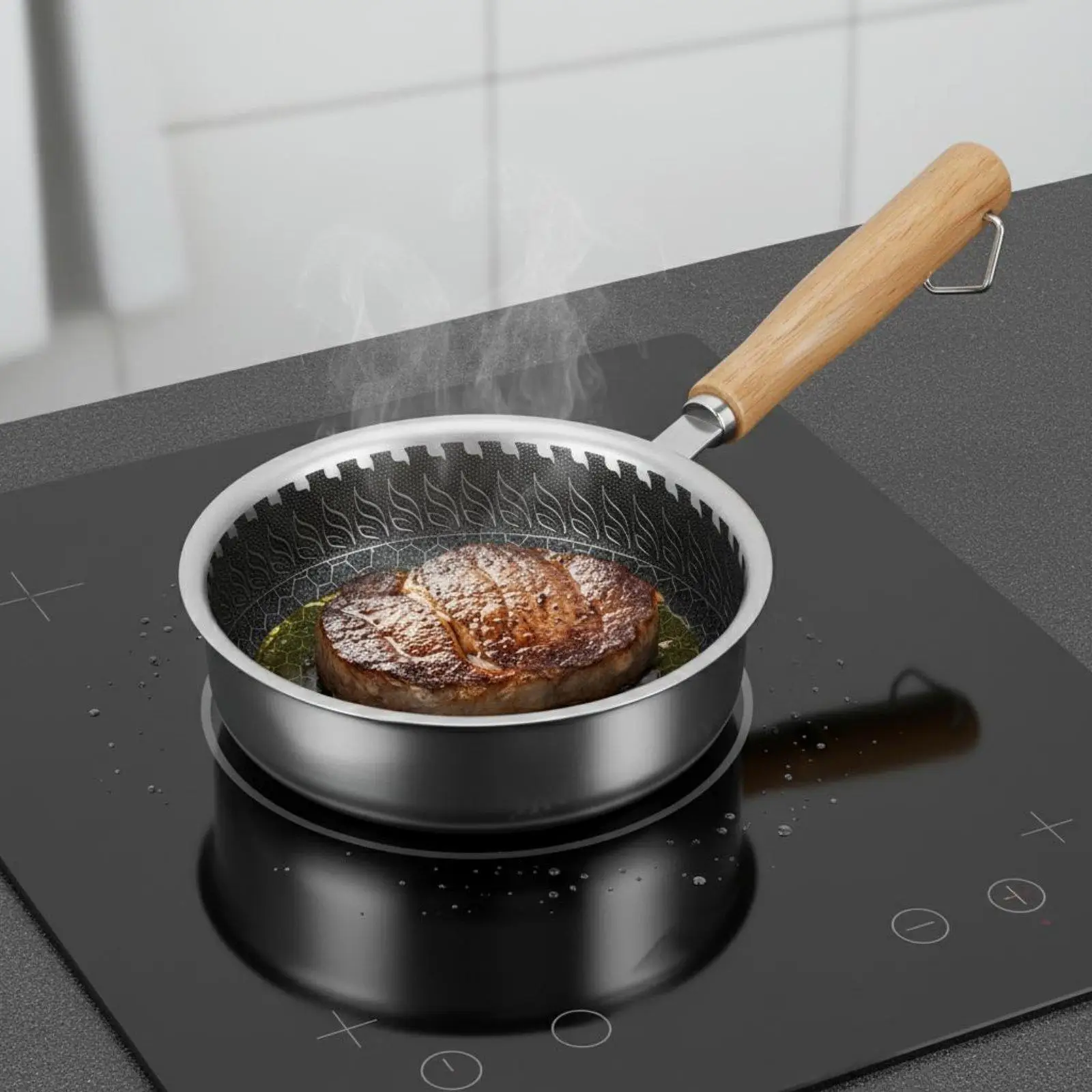 Non Pan Thickened Bottom Single Egg Frying Pan Precision Pouring Edge Design
