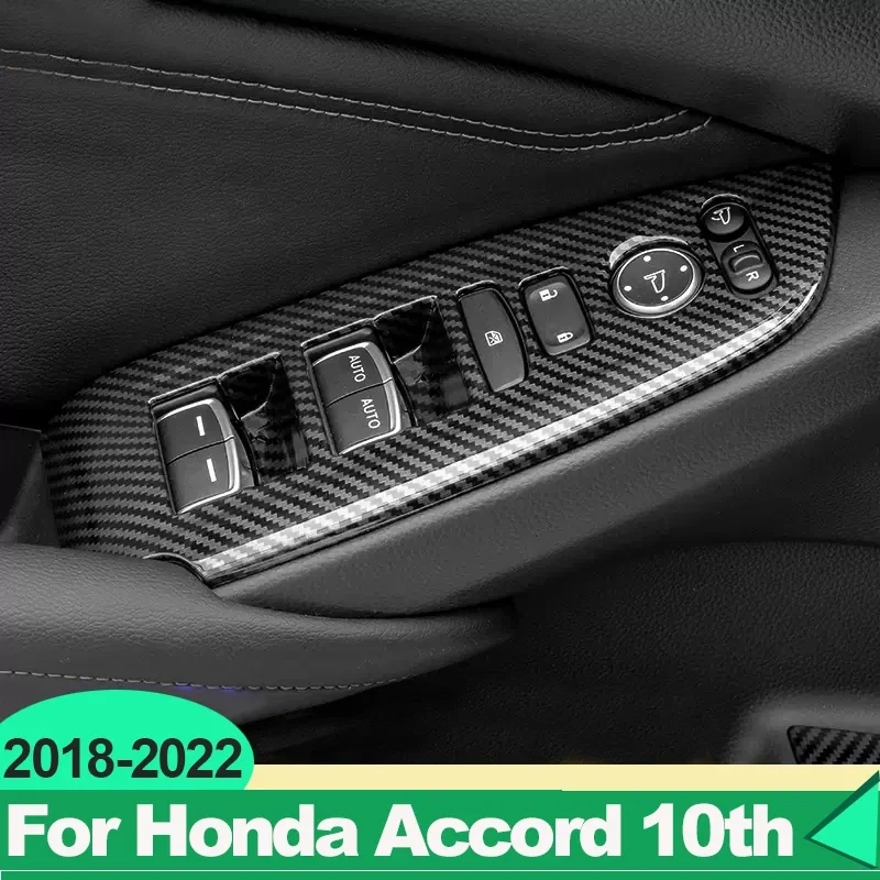 

Для Honda Accord X 10 2018 2019 2020 2021 2022 гибридный ABS переключатель окна двери автомобиля кнопки подъема украшения чехлы аксессуары