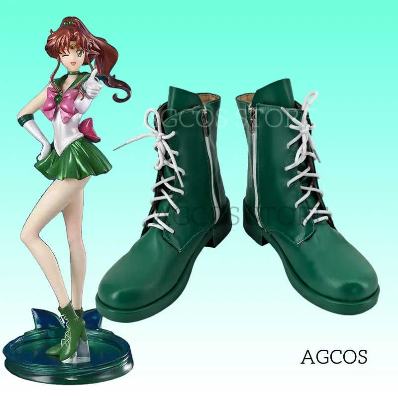 

AGCOS Kino Makoto Cosplay Shoes Anime Sailorr Moonn Sailorr Jupiter Cosplay Boots Shoes