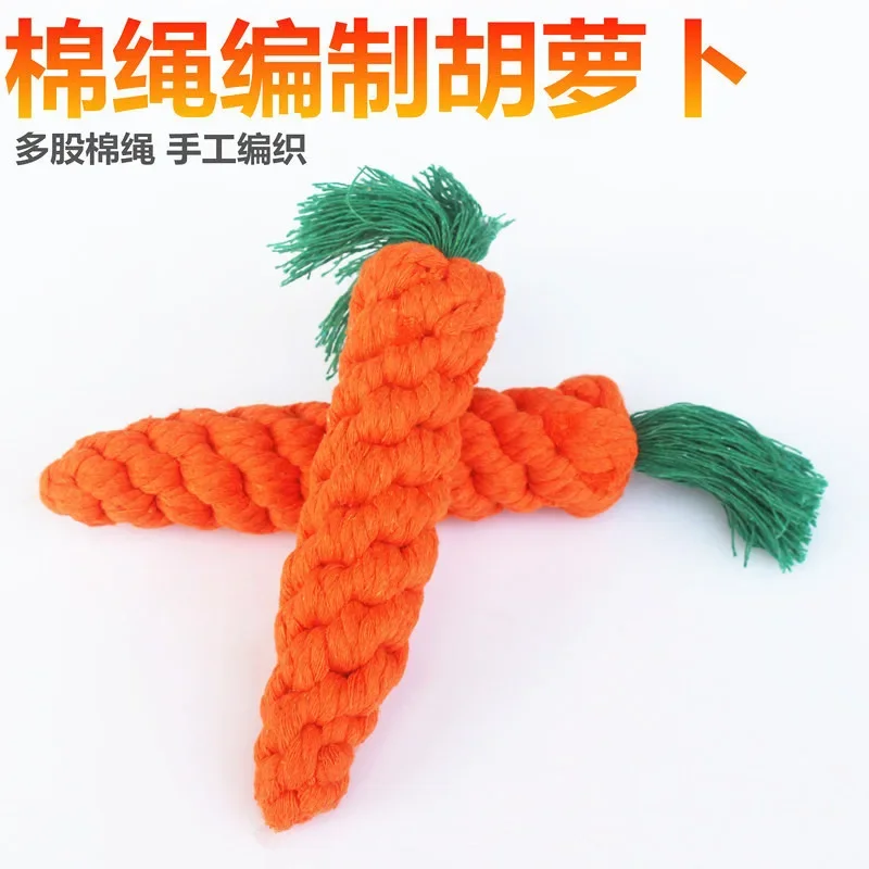 

Pet Toys Hand Woven Carrots Dog Toys Cotton Rope Pet Products Игрушки Dog Stuff Puppy Accessories Все Для Собак