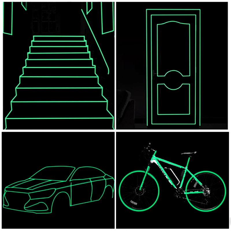 Roadstar Luminous Self-Adhesive Tape Photoluminescent Sticker Glow in the Dark DIY Wall Safety Emergency Stairs Line