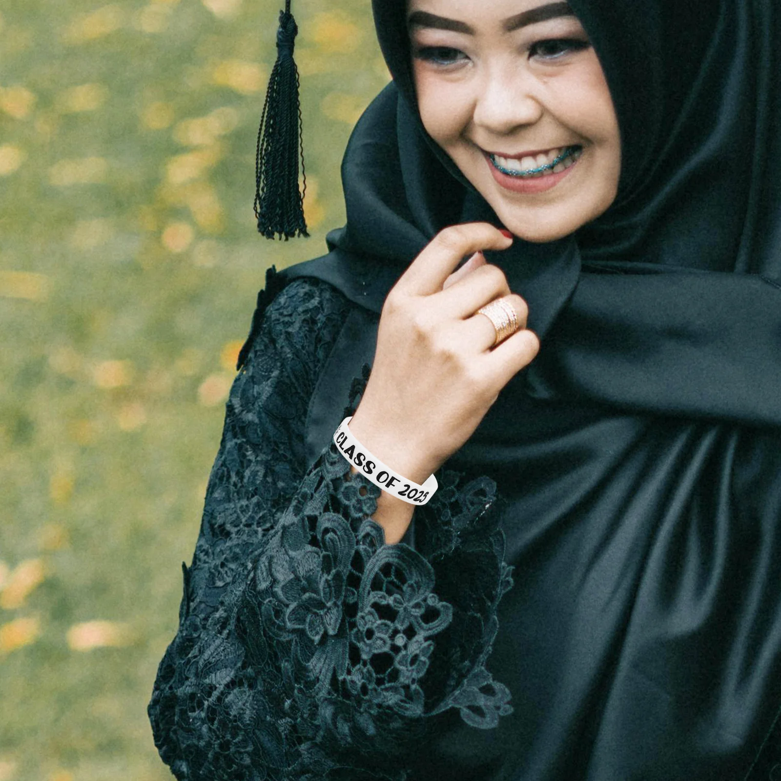 10pcs Graduation Keepsake Bracelets Class Of 2025 Silicone Stretch Wristbands For Grad Party Favors Durable Rubber Bands