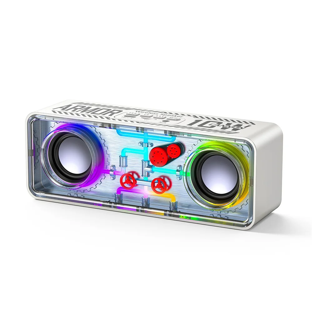 High Power Bluetooth Speaker Portable RGB Colorful Light BT5.3 Loudspeaker Stereo Surround Speaker Outdoor TWS FM Boombox