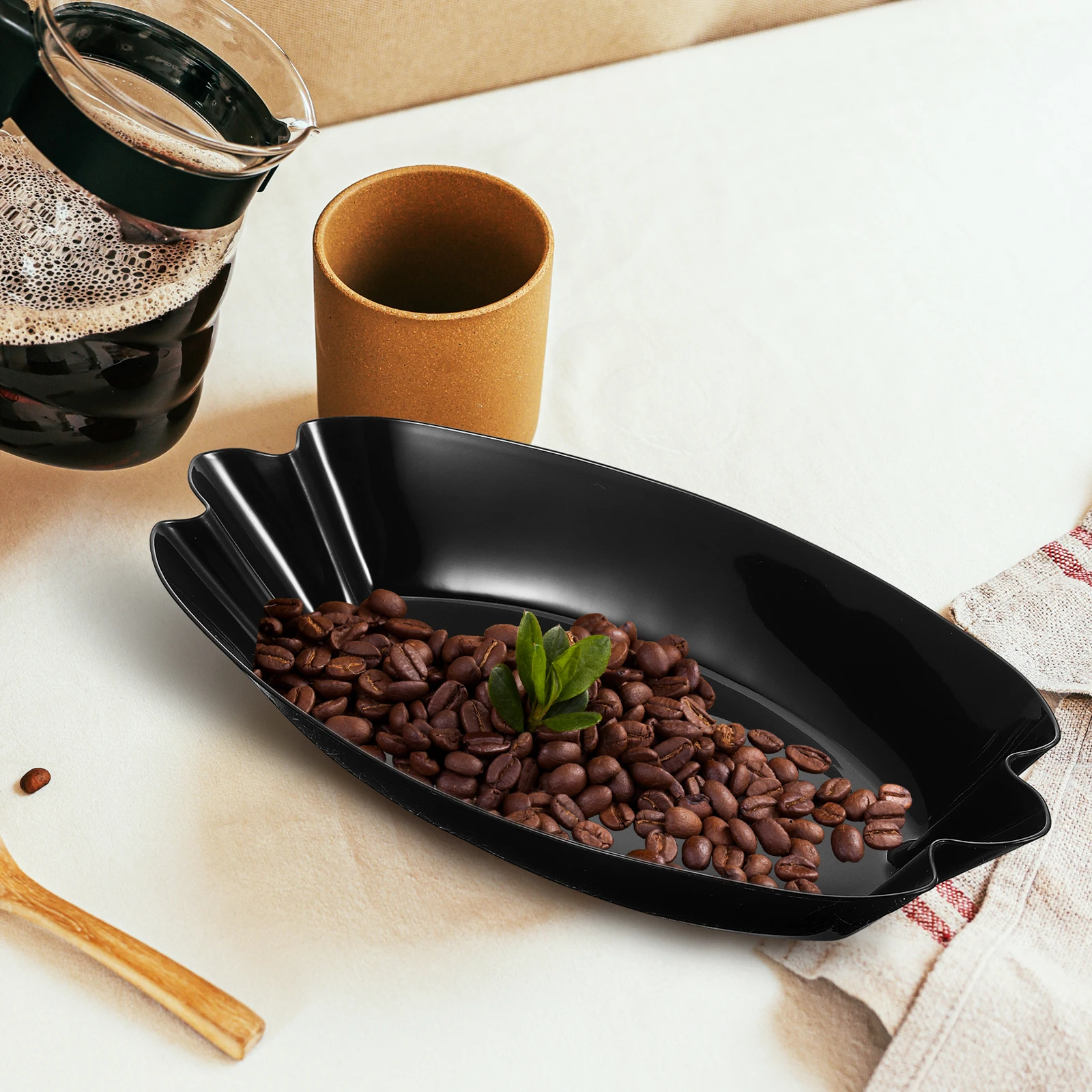 

Coffee Sample Display Plate Bean Holder Beans Tray Roasted Wooden Weighing Dish Plastic Storage Accessory