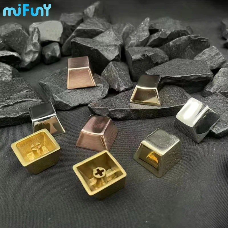 Pure Copper Point Keycap Simplicity Glossy Original Personality Keycaps Cross Axis Universal Mechanical Keyboard Accessories