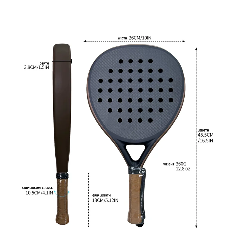 Paddle Tennis Racket Soft Face Carbon Fiber Soft EVA Face Sports Racquet Outdoor Equipment