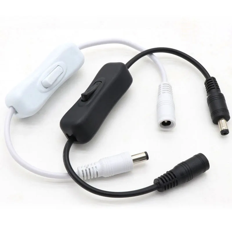 

1/5/10PCS 30CM DC Extended Extension Switch USB Cable With Switch Button Power Cord Long Life Lamp Charger Adapter