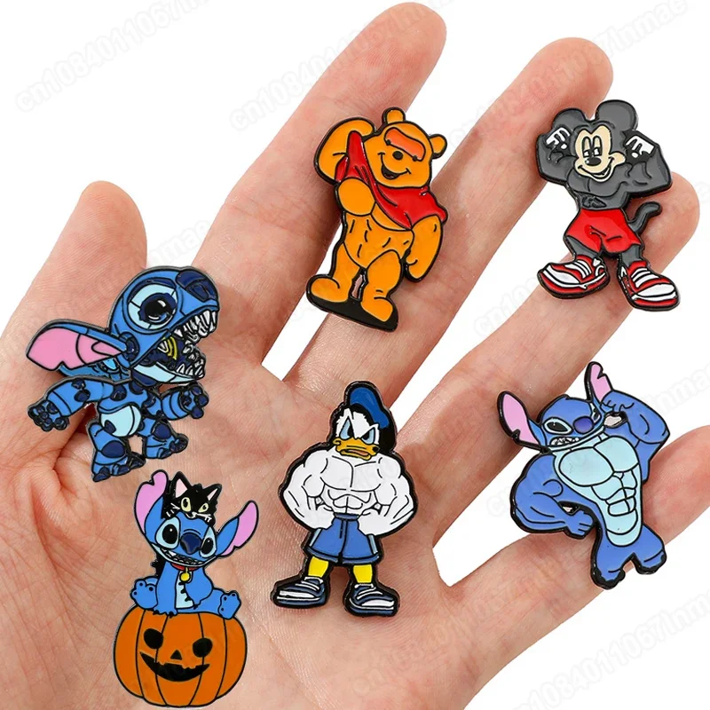 Disney Stitch Odznaki Szpilki do plecaków Metalowa emaliowana szpilka Kreatywne broszki dla kobiet Akcesoria Halloween Prezent świąteczny