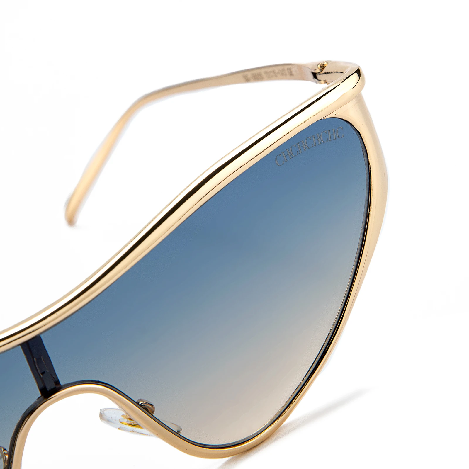 CH Retro Cat Eye Sunglasses Modern Gradient Lens UV Protection Thin Gold Frame Vintage Style Fashion Eyewear For Women
