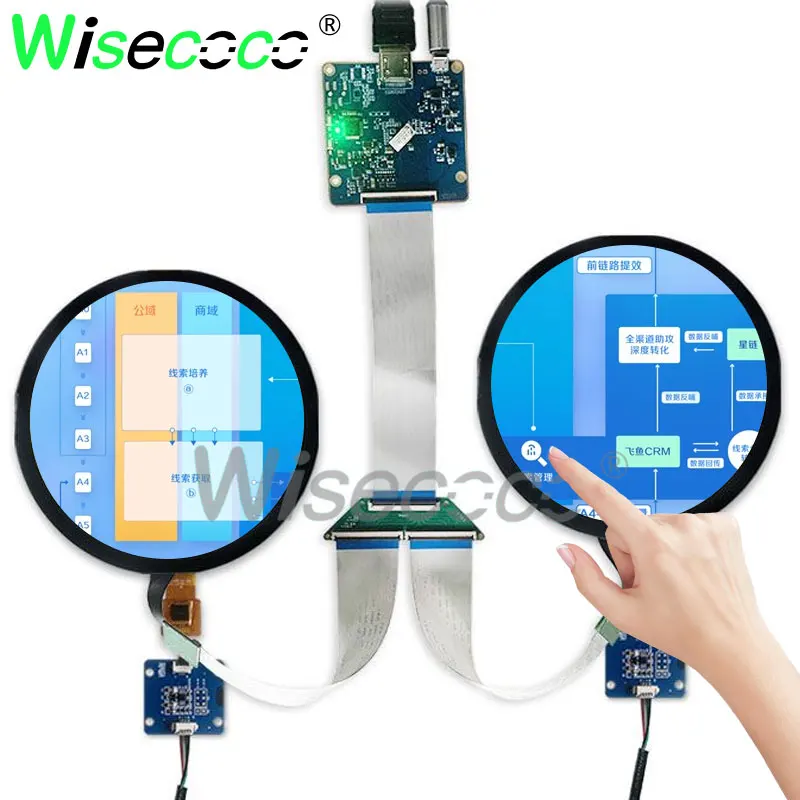 Wisecoco 5 Inch 1080x1080 Circular Touch Screen Display Raspberry Pi Instruments Meters Smart Home Digital Signage Display