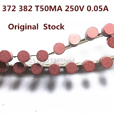 Original 10PCS/  cylindrical plastic fuse TR5 372 382 T50MA 250V 0.05A 50MA