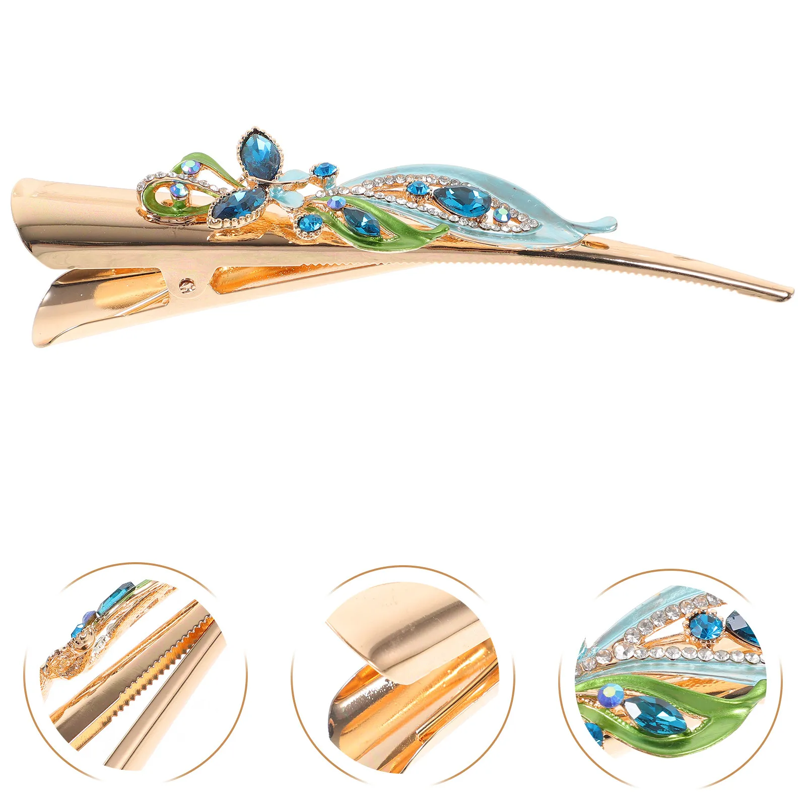 

Metal Duckbilled Hair Clip Vintage Style Rhinestone Flower Decorative Hair Clip for Women Girls Party Birthday Christmas