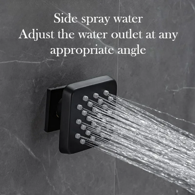 LED Thermostatic Brass Shower Set with Digital Display Concealed Ceiling Installation Hot Cold Showers Faucet for Bathroom view 4