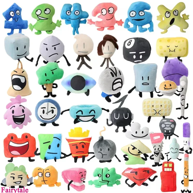 Battle for Dream Island BFDI Plush Toy Caroon Doll Soft Stuffed Figure Marker Pen Fries Bottle Nail Pie Boy Girls Birthday Gifts