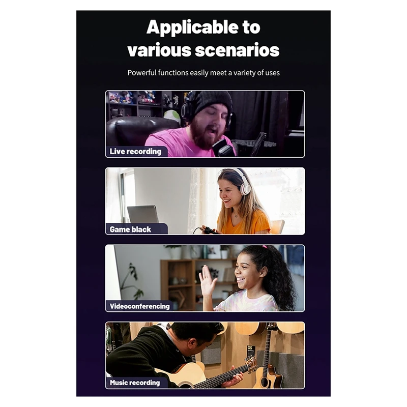 RGB Lighting Live Stage Recording Podcast Studio Microfone Vocal Noise Reduction Mic with One Key Mute Type-C Microphone-ELEC